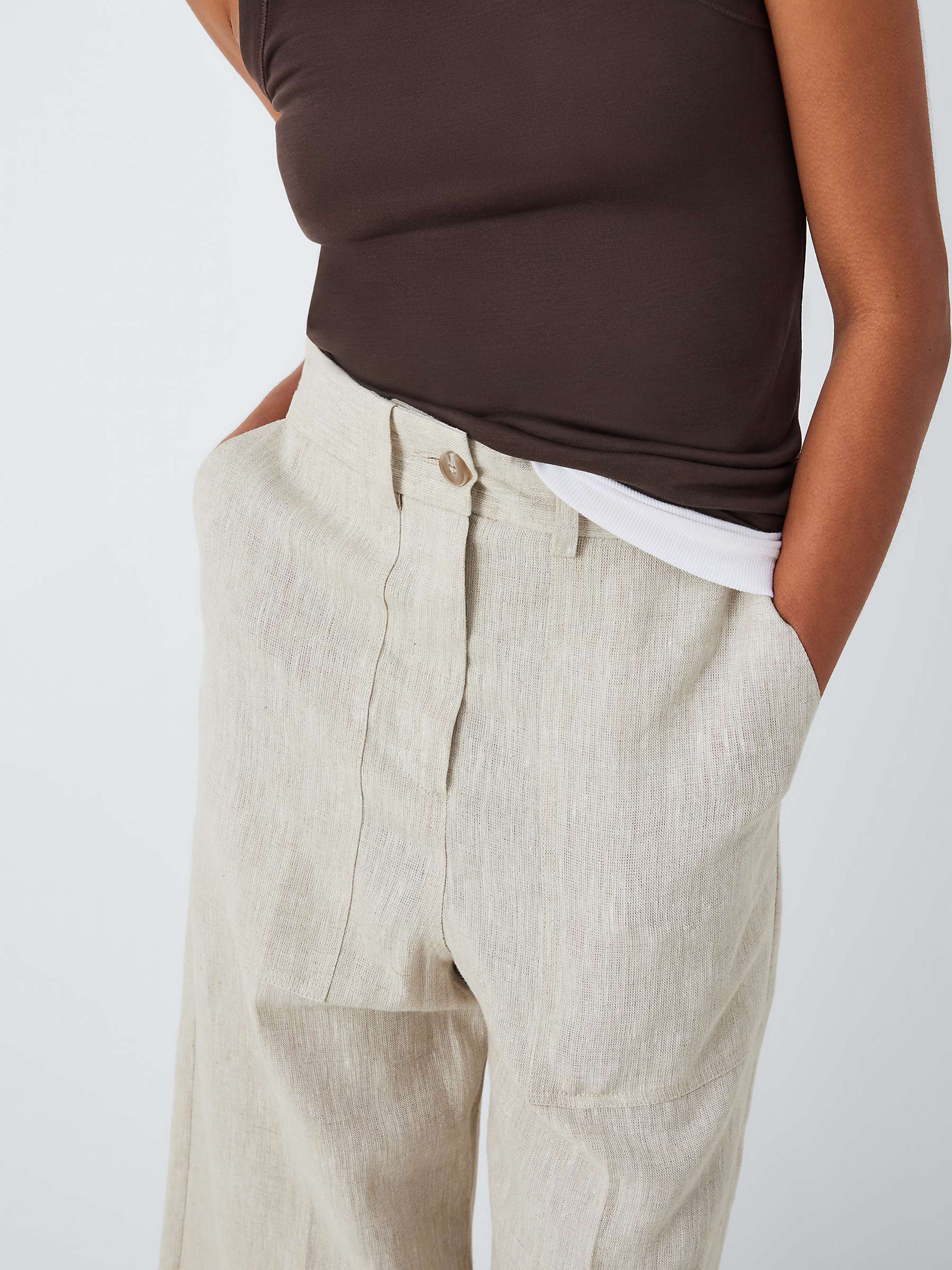 Buy John Lewis Cropped Linen Trousers Online at johnlewis.com