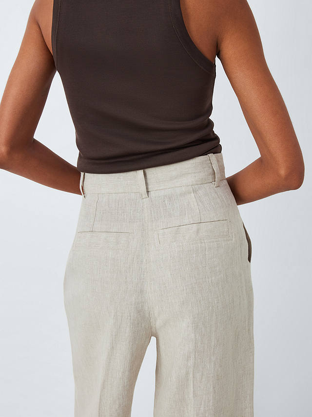 John Lewis Cropped Linen Trousers, Natural