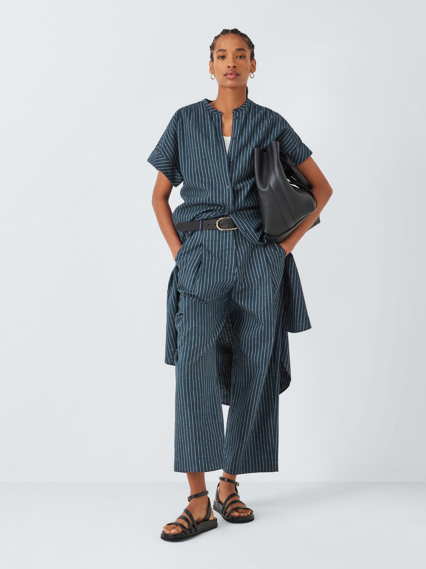 Buy John Lewis Stripe Linen Cropped Trousers Online at johnlewis.com