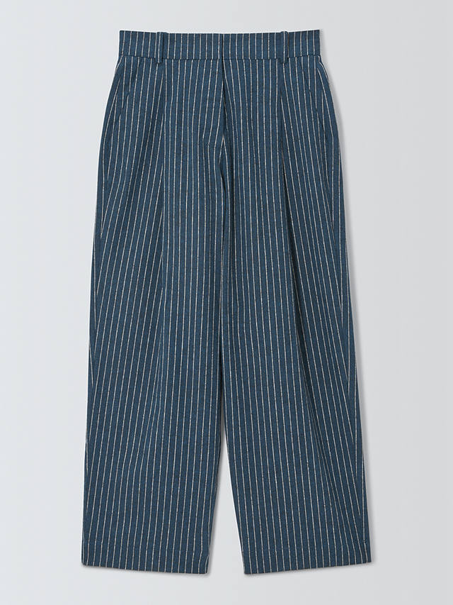 John Lewis Stripe Linen Cropped Trousers