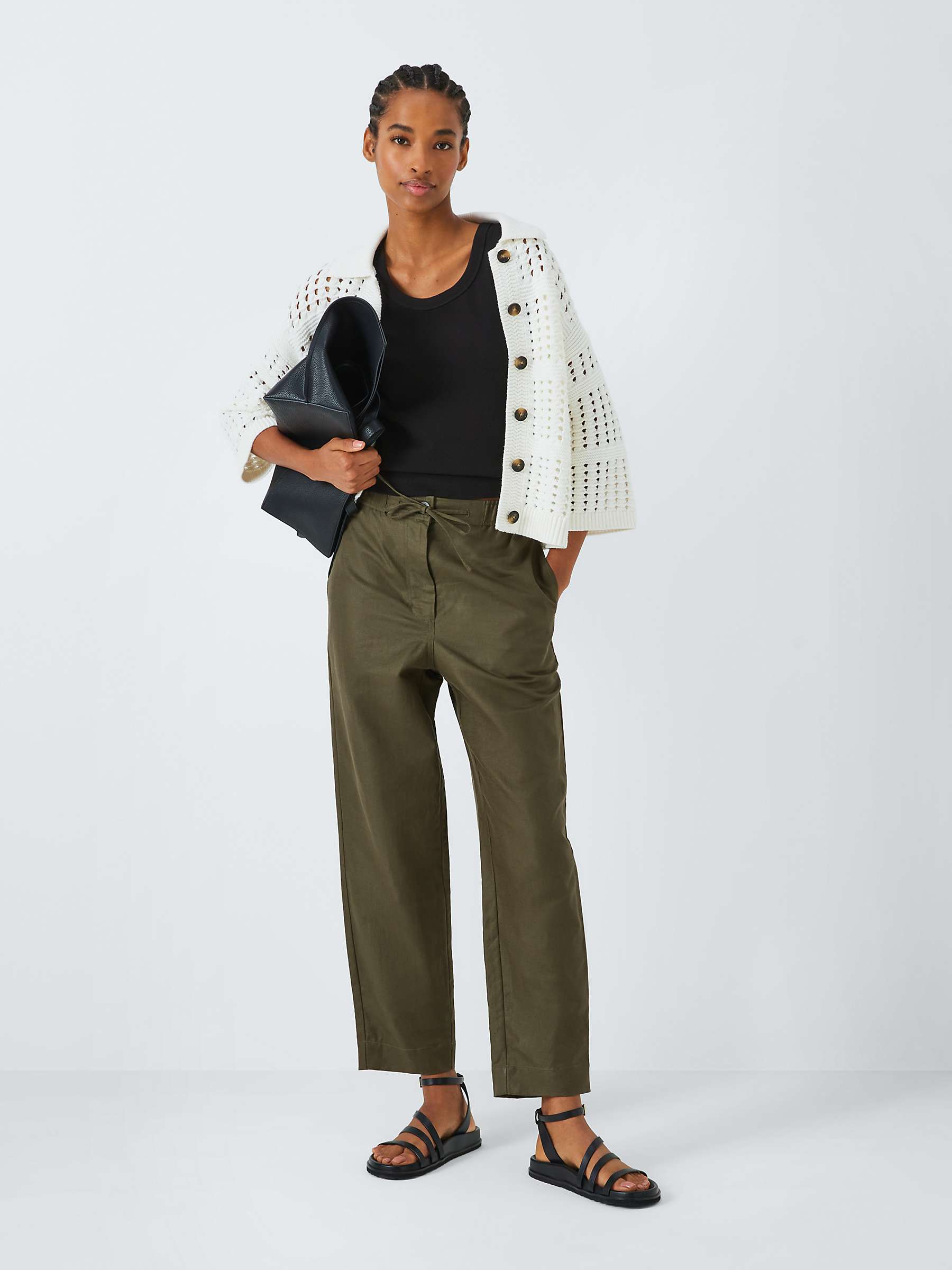 Buy John Lewis Cotton and Linen Blend Drawstring Trousers Online at johnlewis.com