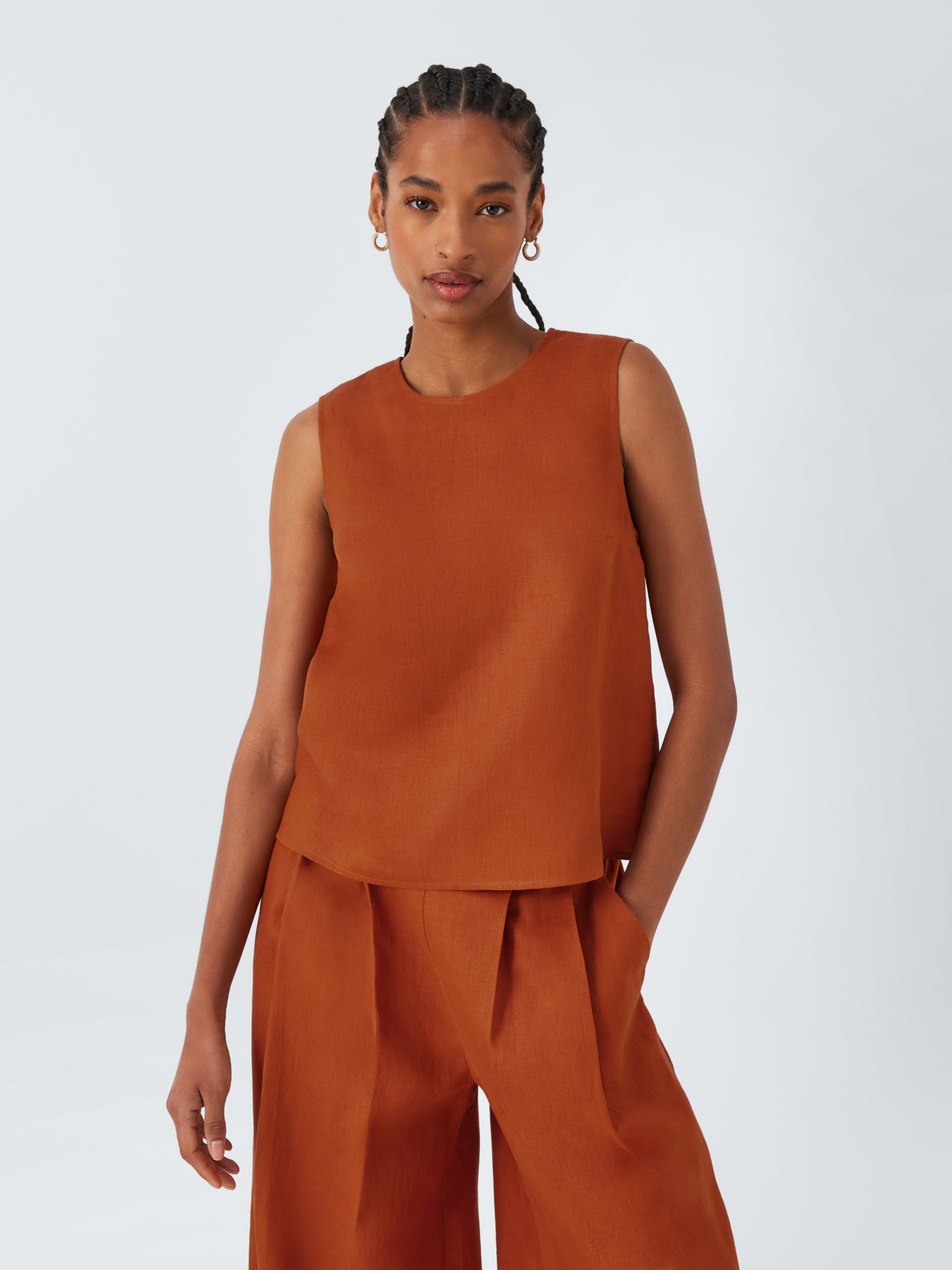 Orange Embroidered Silk Sleeveless Jumpsuit Online