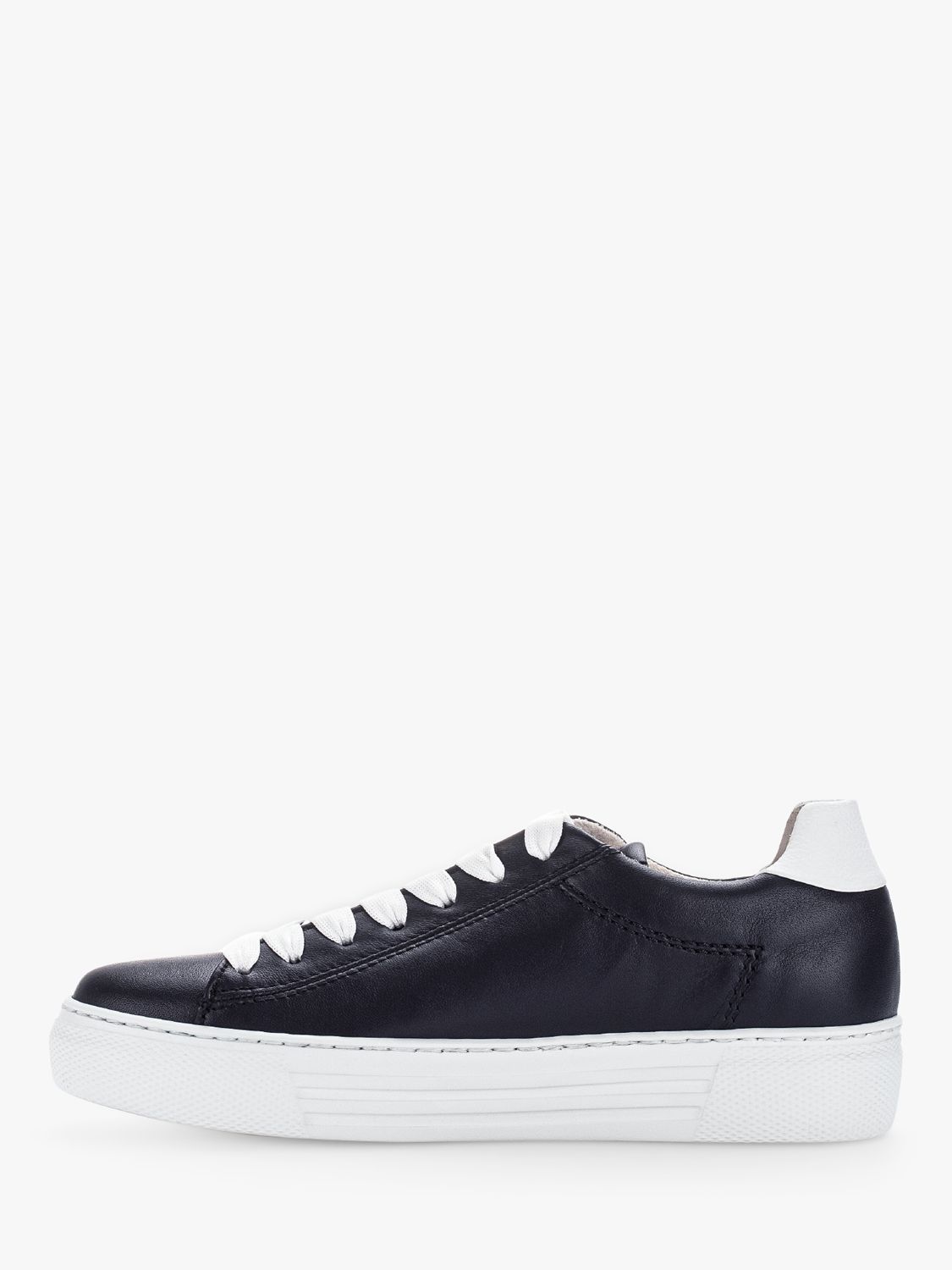Gabor Camrose Wide Fit Platform Lace Up Trainers, Midnight at John ...