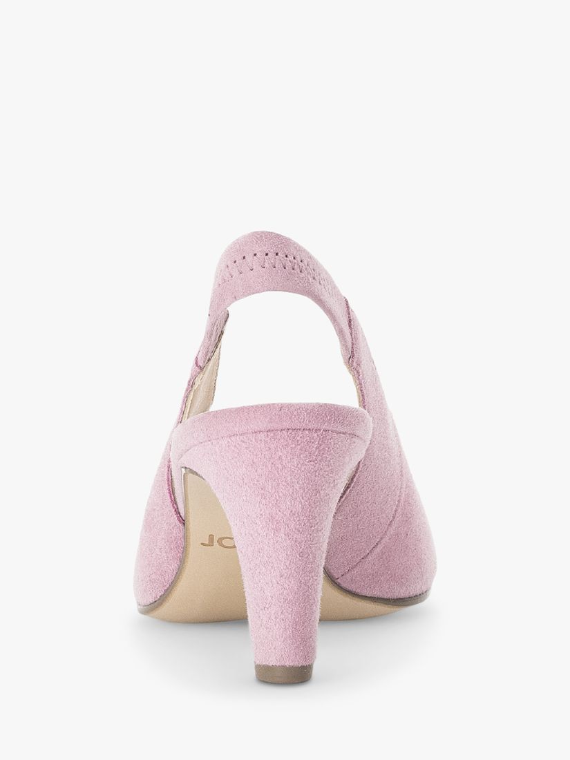 Gabor Eternity Suede Peep Toe Court Shoes, Soft Pink, 6.5
