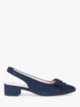 Gabor Monte Carlo Suede Large Bow Detail Slingback Shoes, Atlantic