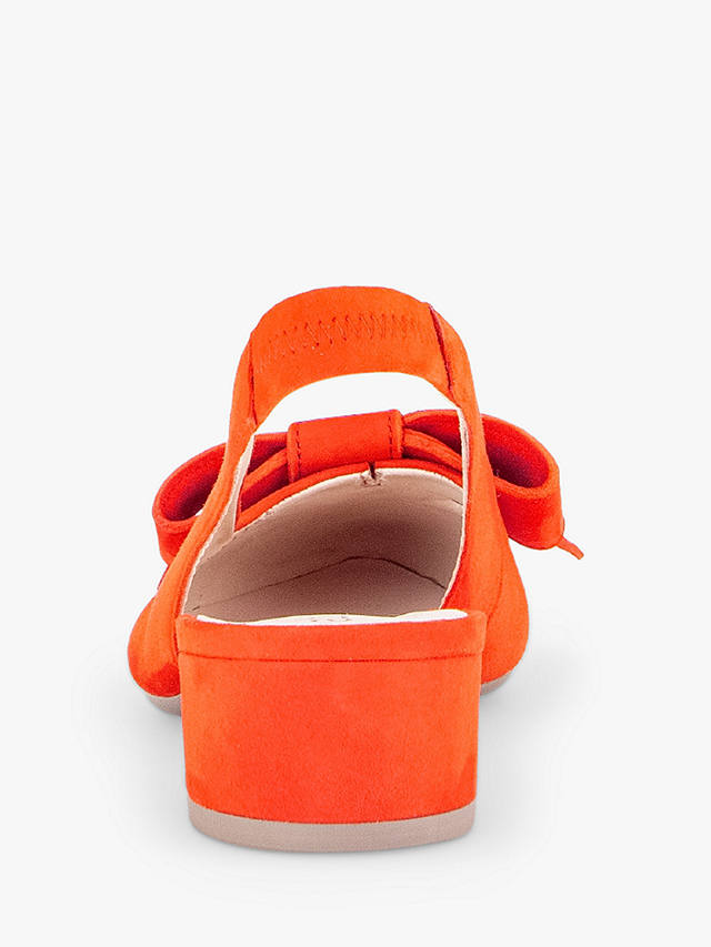 Gabor Monte Carlo Suede Large Bow Detail Slingback Shoes, Pumpkin
