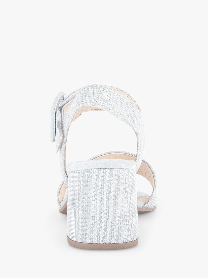 Buy Gabor Kooky Open Toe Heeled Sandals, Silver Online at johnlewis.com