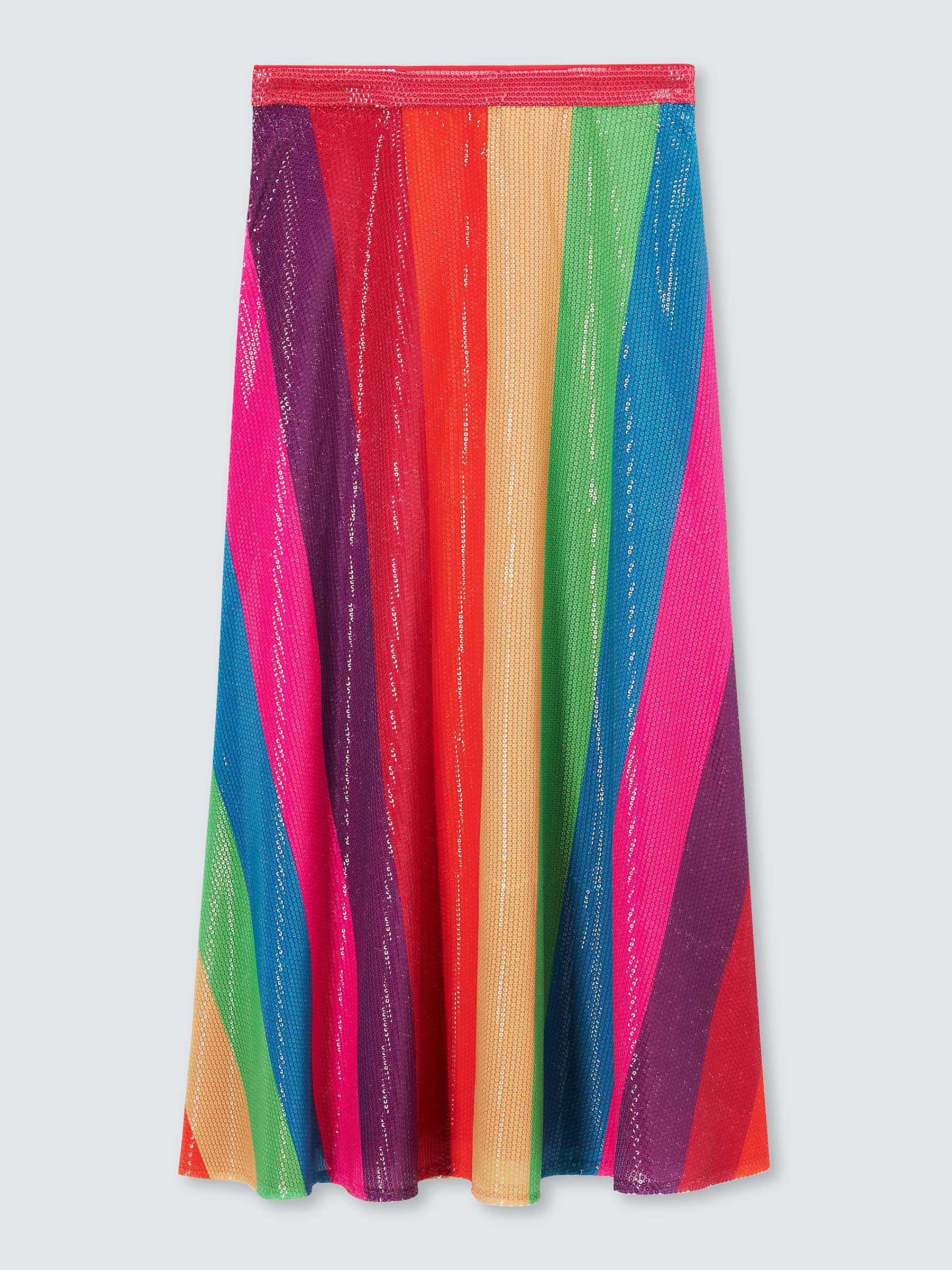 Buy Olivia Rubin Penelope Sequin Rainbow Stripe Midi Skirt, Multi Online at johnlewis.com