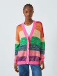 Olivia Rubin Mika Rainbow Stripe Sequins Wool Blend Cardigan, Multi