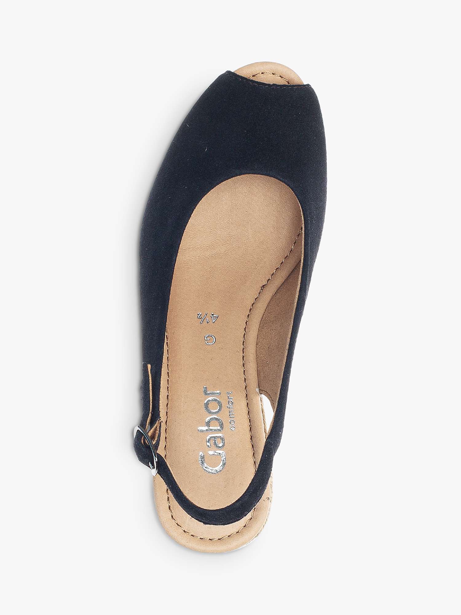 Buy Gabor Tandy Wide Fit Peep Toe Wedge Sandals, Dark Blue Online at johnlewis.com