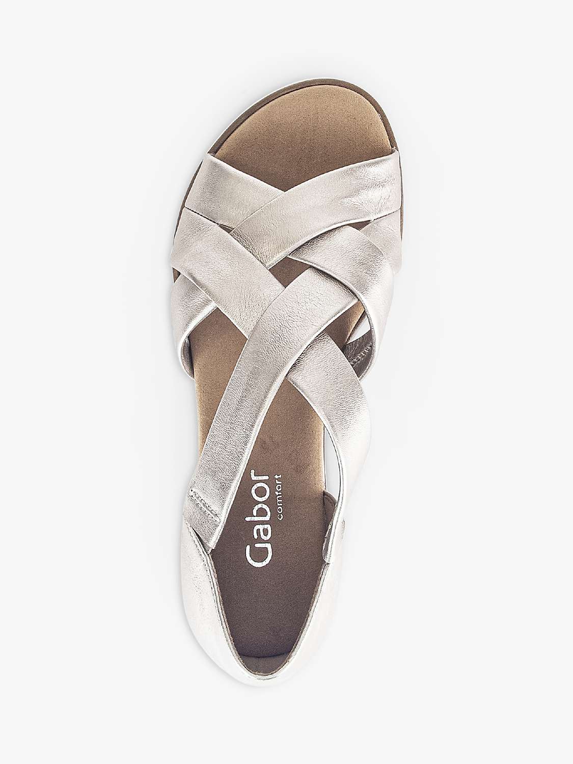 Buy Gabor Truth Wide Fit Multi Cross Strap Wedge Sandals, Puder Online at johnlewis.com