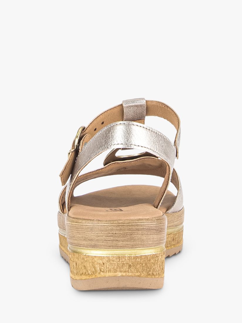 Buy Gabor Journal Trim Detail T-Bar Sandals, Puder Online at johnlewis.com