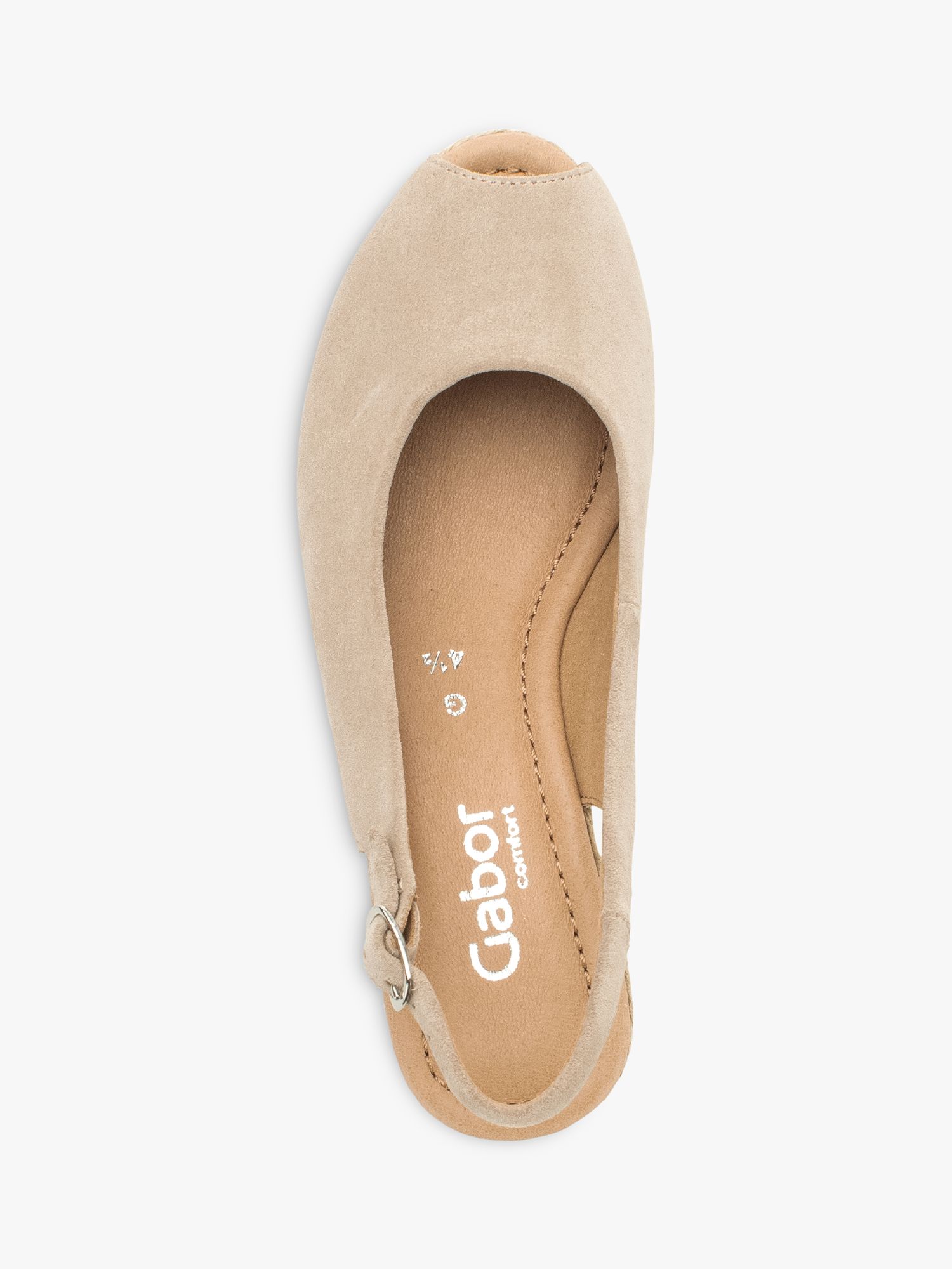 Gabor Tandy Wide Fit Peep Toe Wedge Sandals, Oasi, 3