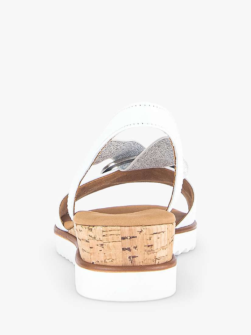 Buy Gabor Reese Wide Fit Cross Over Detail Wedge Sandals, White Online at johnlewis.com
