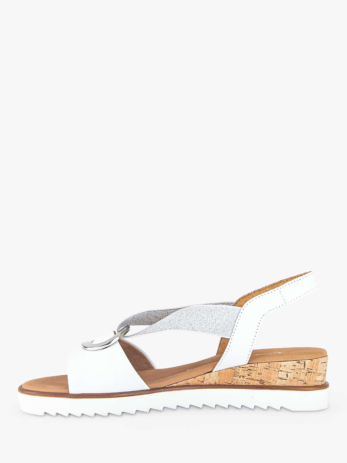 Buy Gabor Reese Wide Fit Cross Over Detail Wedge Sandals, White Online at johnlewis.com