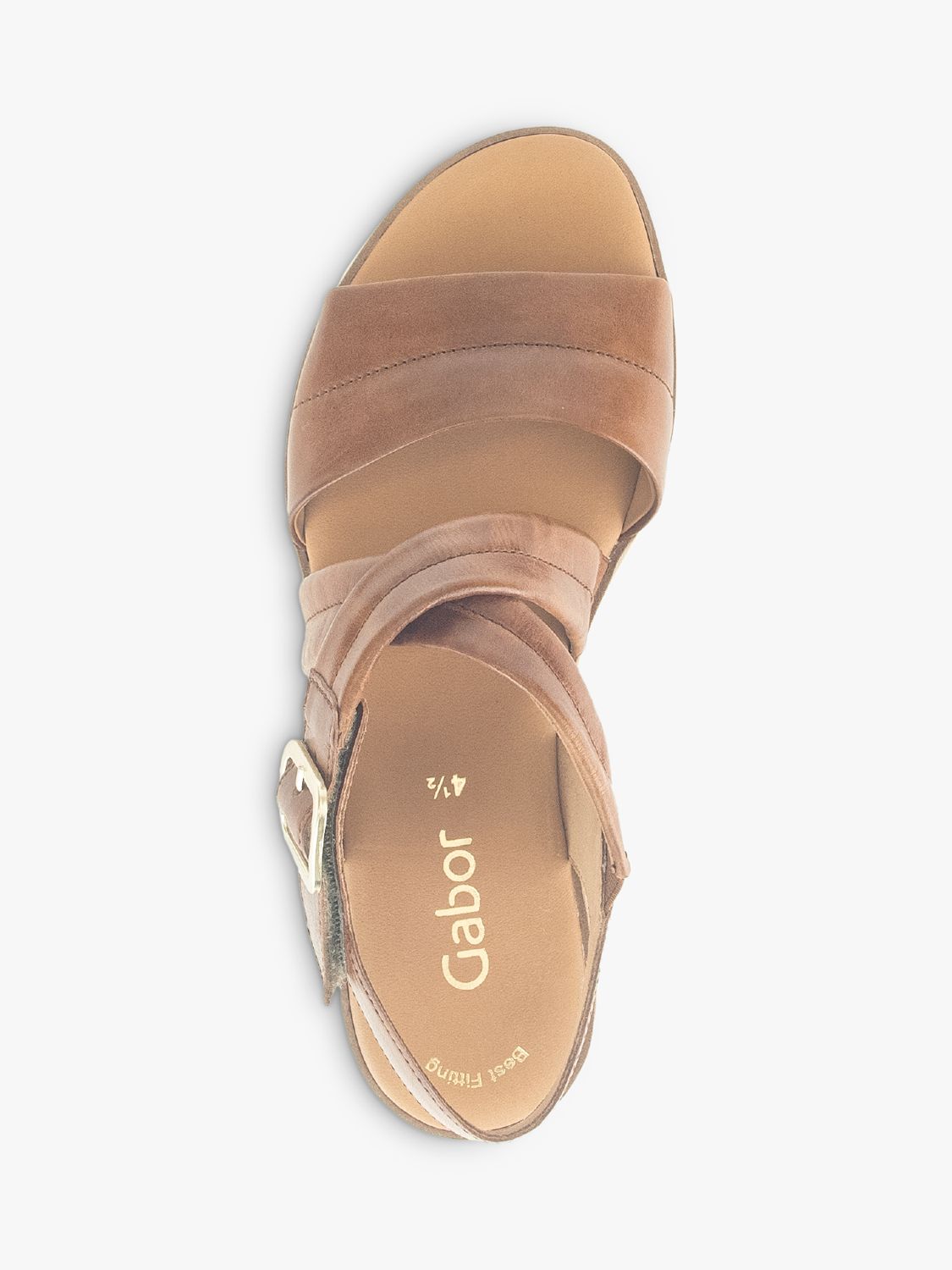 Buy Gabor Location Leather Open Toe Sandals, Camel Online at johnlewis.com