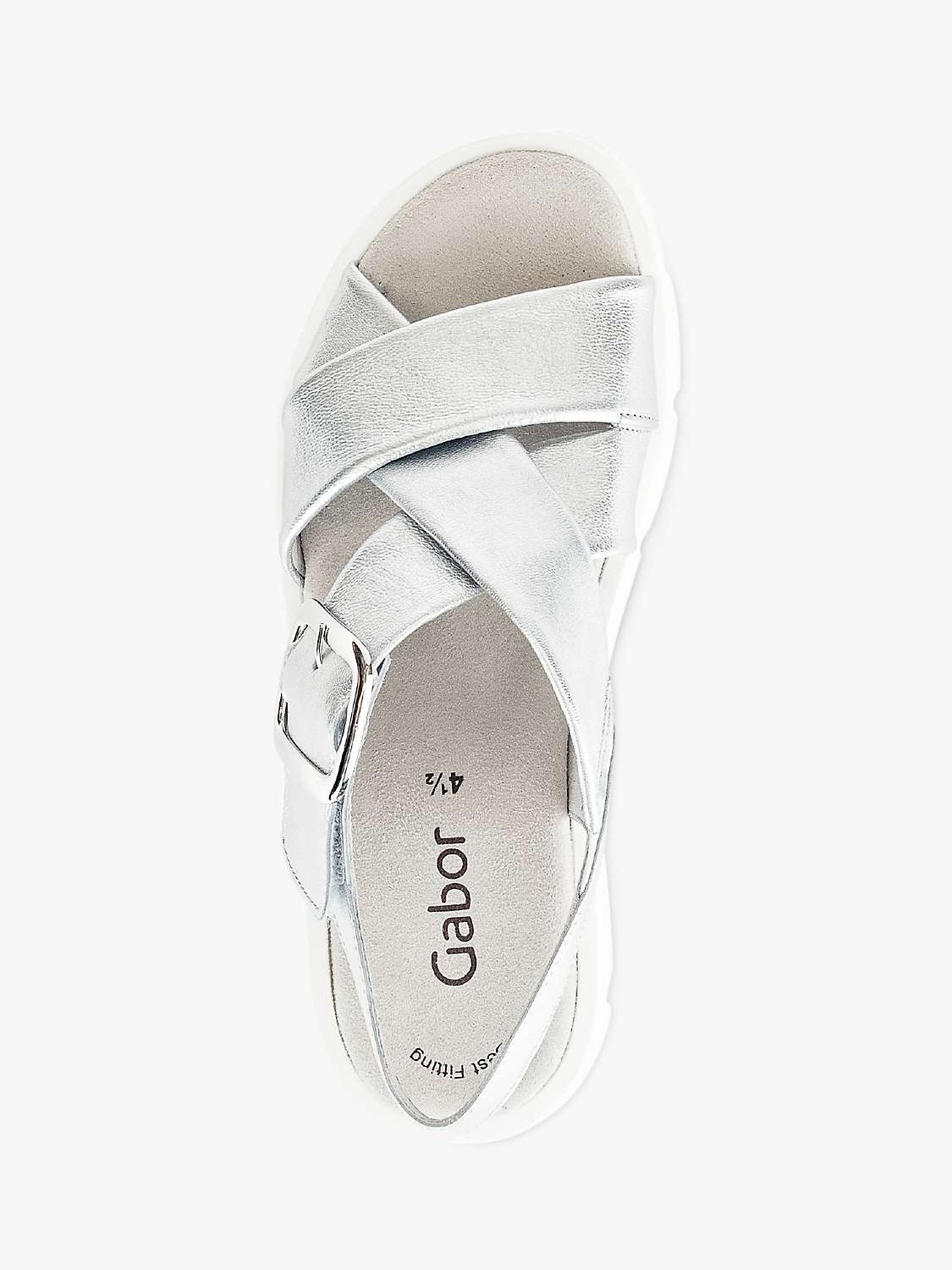 Buy Gabor Daphne Flatform Sandals, Silver Online at johnlewis.com