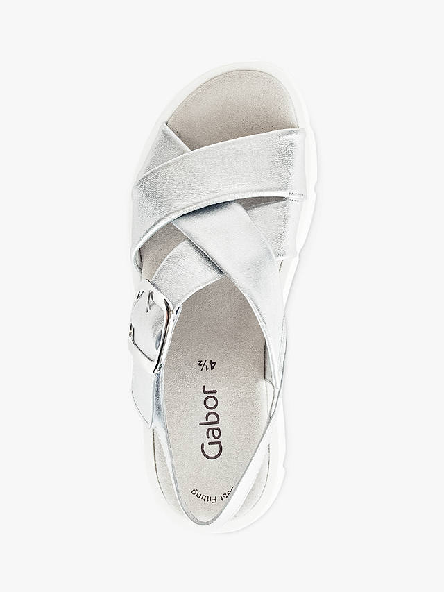 Gabor Daphne Flatform Sandals, Silver