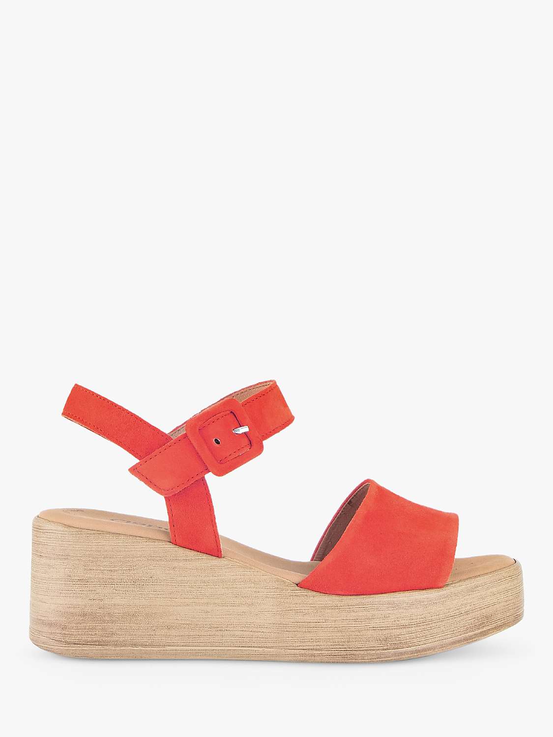 Buy Gabor Jasy Flatform Wood Effect Heel Sandals, Orange Online at johnlewis.com