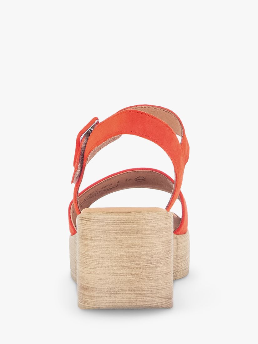 Buy Gabor Jasy Flatform Wood Effect Heel Sandals, Orange Online at johnlewis.com