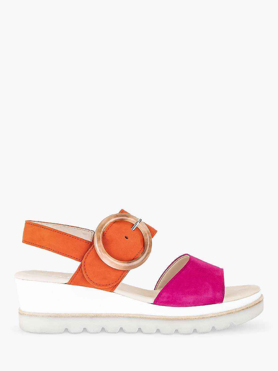 Buy Gabor Yeo Suede Buckle Detail Sandals, Pink Pumpkin Online at johnlewis.com