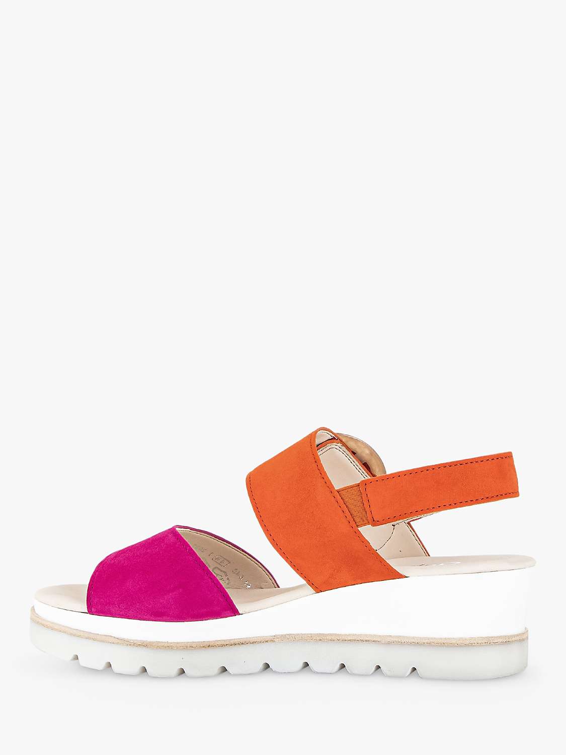 Buy Gabor Yeo Suede Buckle Detail Sandals, Pink Pumpkin Online at johnlewis.com