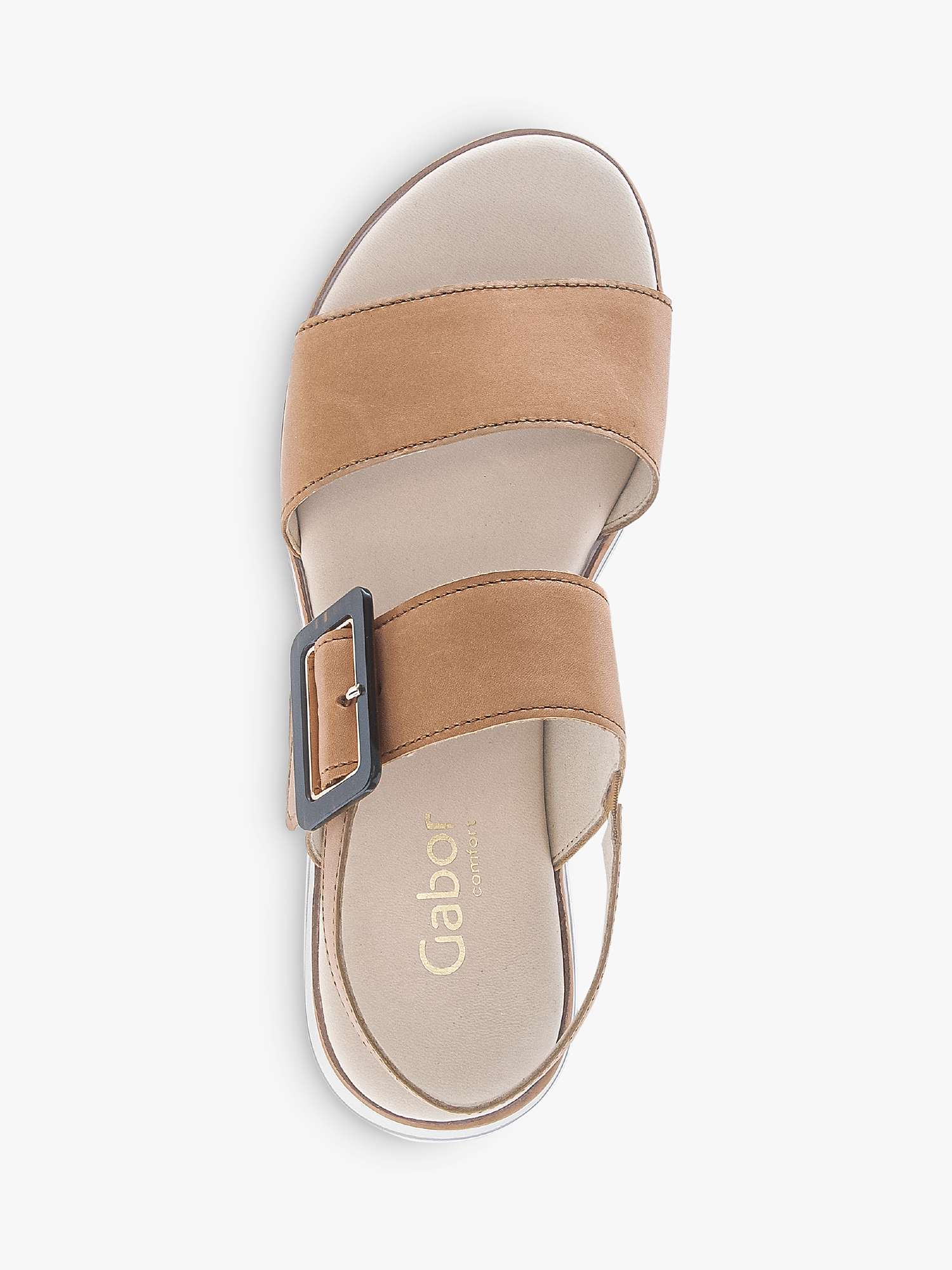 Buy Gabor Wide Fit Aviemore Flatform Sandals, Brown Online at johnlewis.com