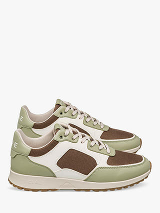 CLAE Joshua Lace Up Cactus Trainers, Sage/White/Brown at John Lewis ...