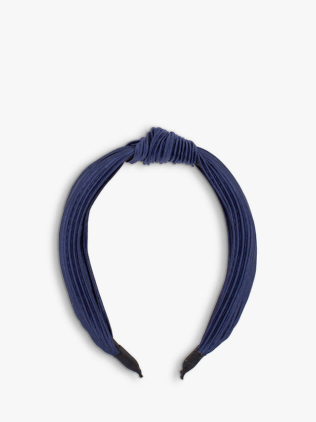 Bloom & Bay Lantic Knot Detail Pleated Headband, Navy