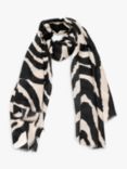 Bloom & Bay Tigerlily Zebra Print Scarf, Black/White