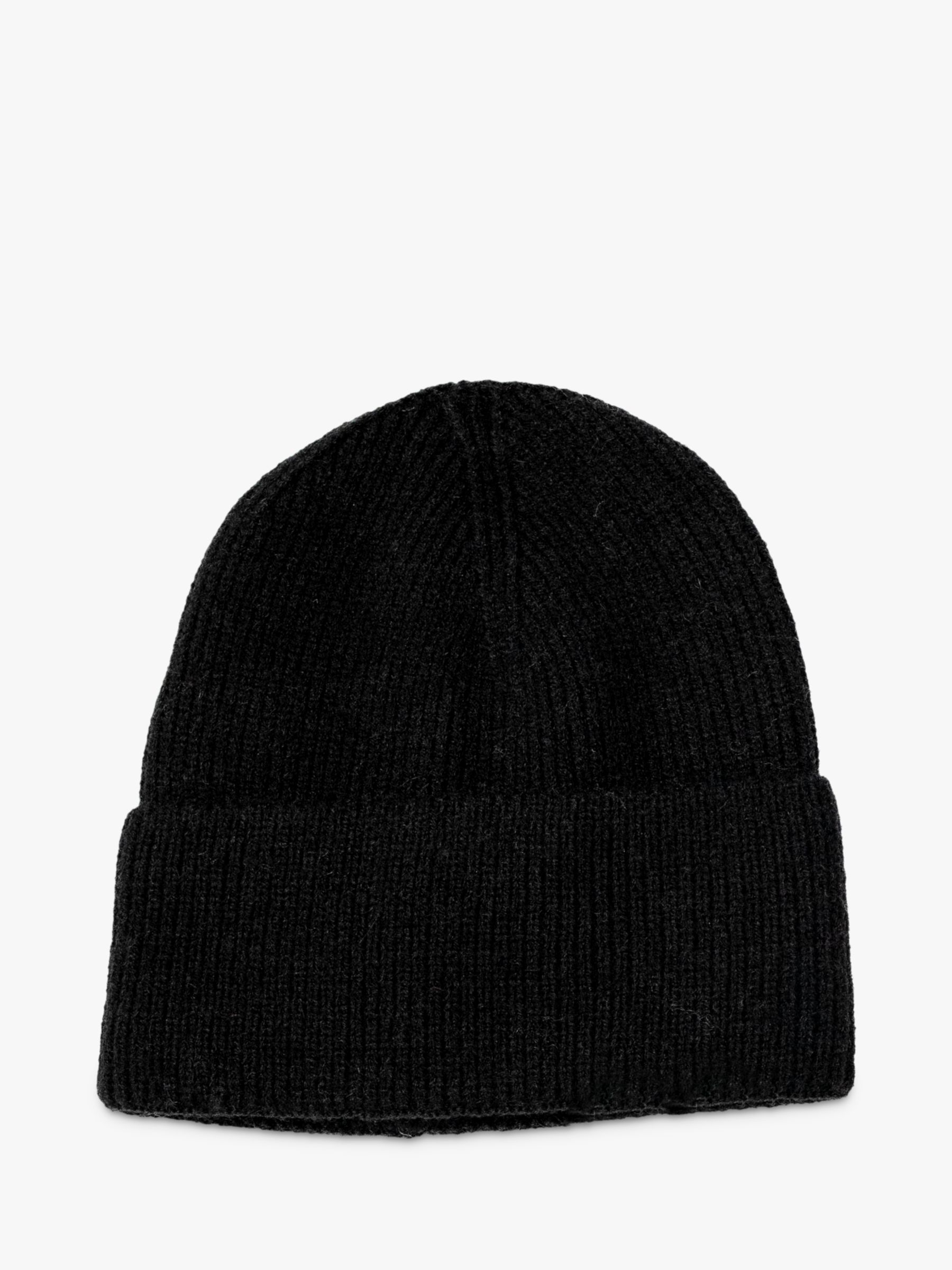 Bloom & Bay Laurel Rib Knit Beanie Hat, Black, One Size