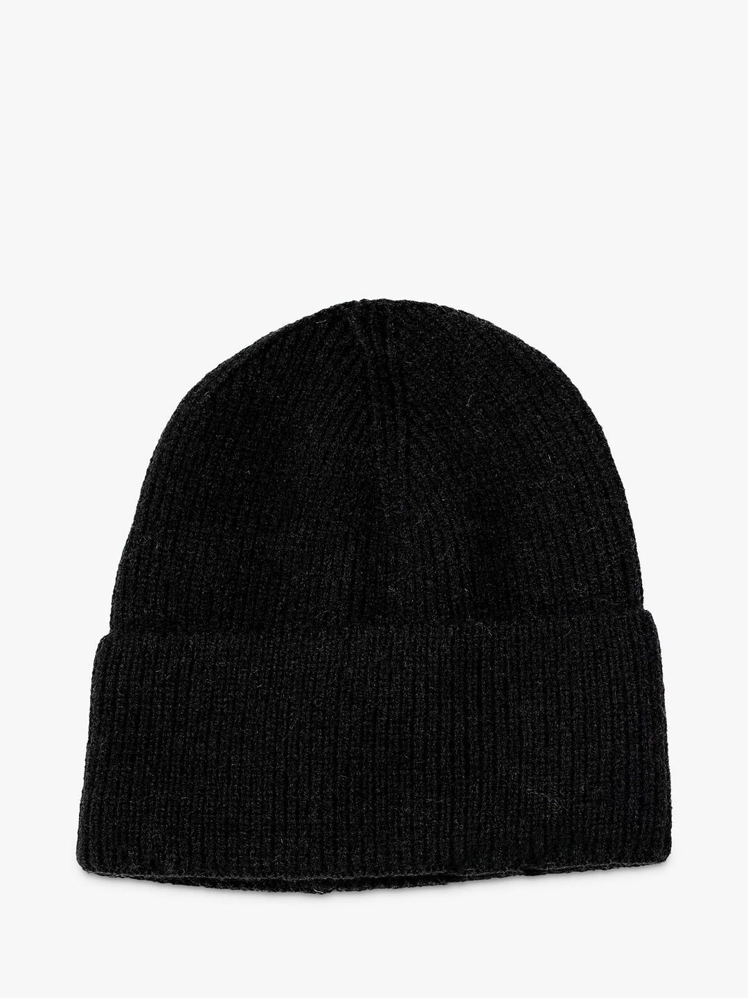 Bloom & Bay Laurel Rib Knit Beanie Hat, Black