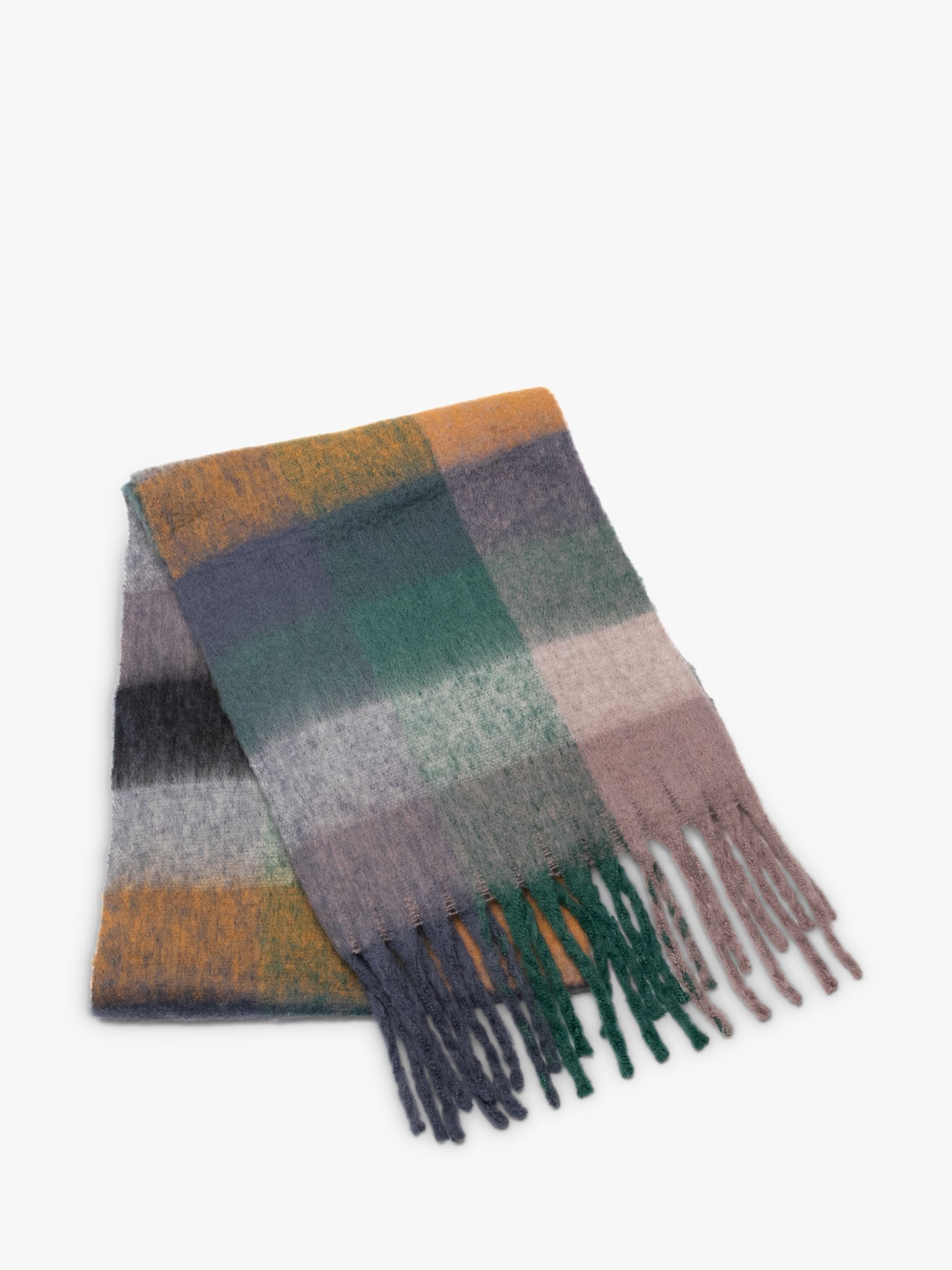 Bloom & Bay Alyssa Ombre Check Scarf, Green/Multi at John Lewis & Partners