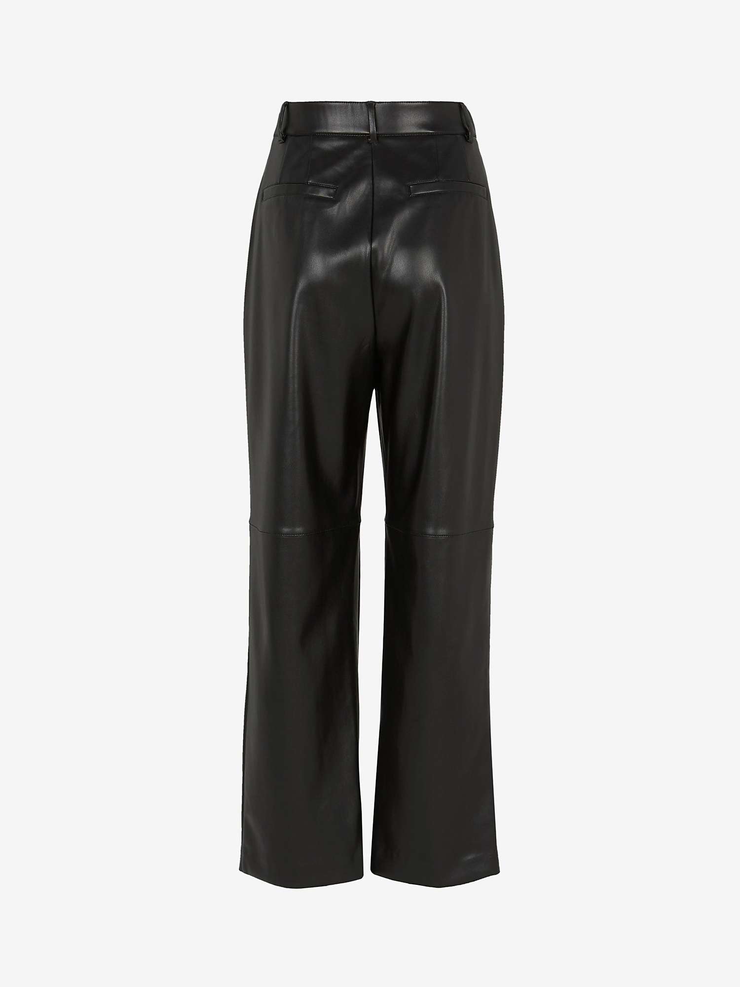 Buy Mint Velvet Pleat Front Faux Leather Trousers, Black Online at johnlewis.com
