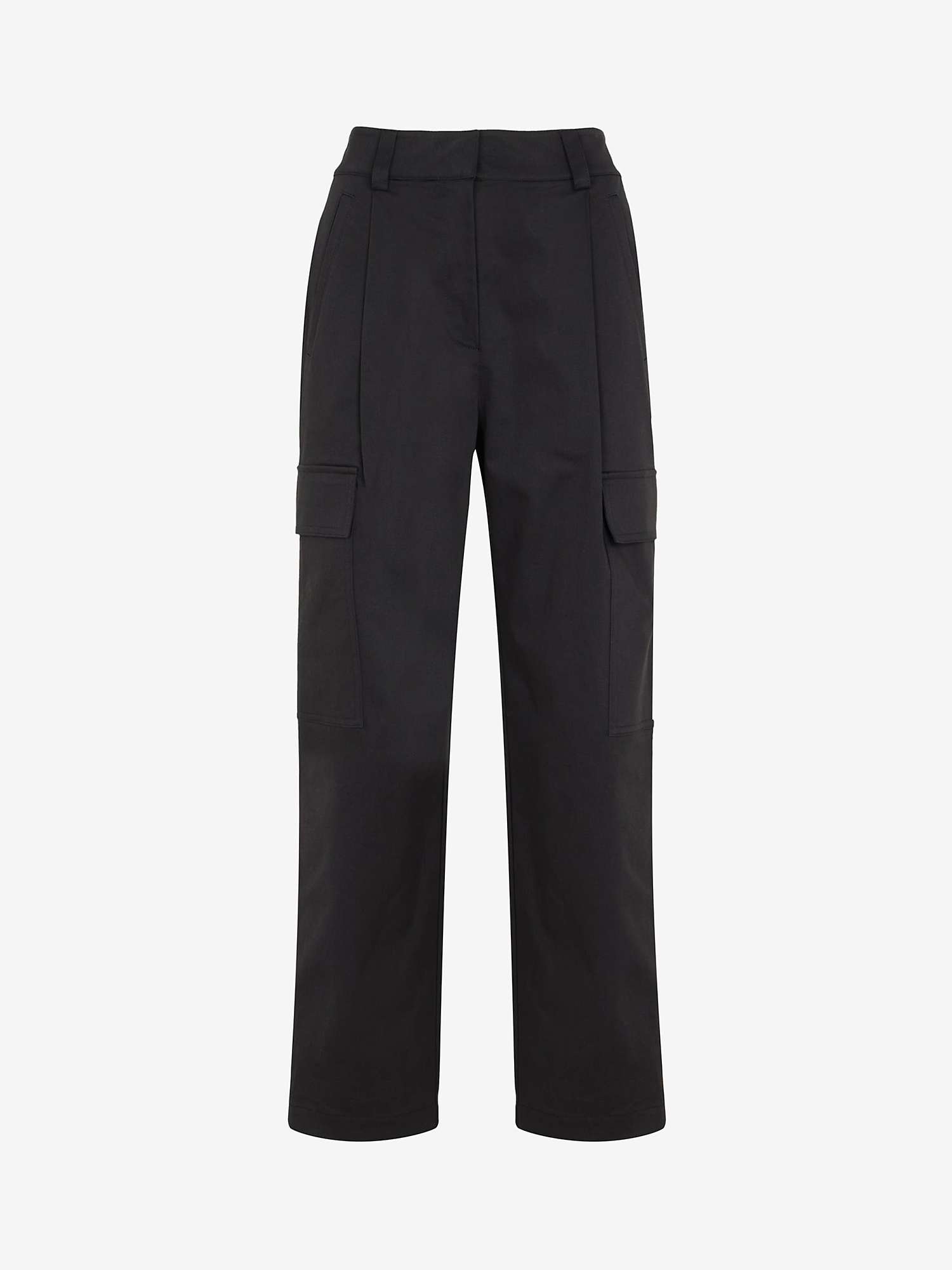 Buy Mint Velvet Straight Leg Tailored Cargo Trousers, Black Online at johnlewis.com