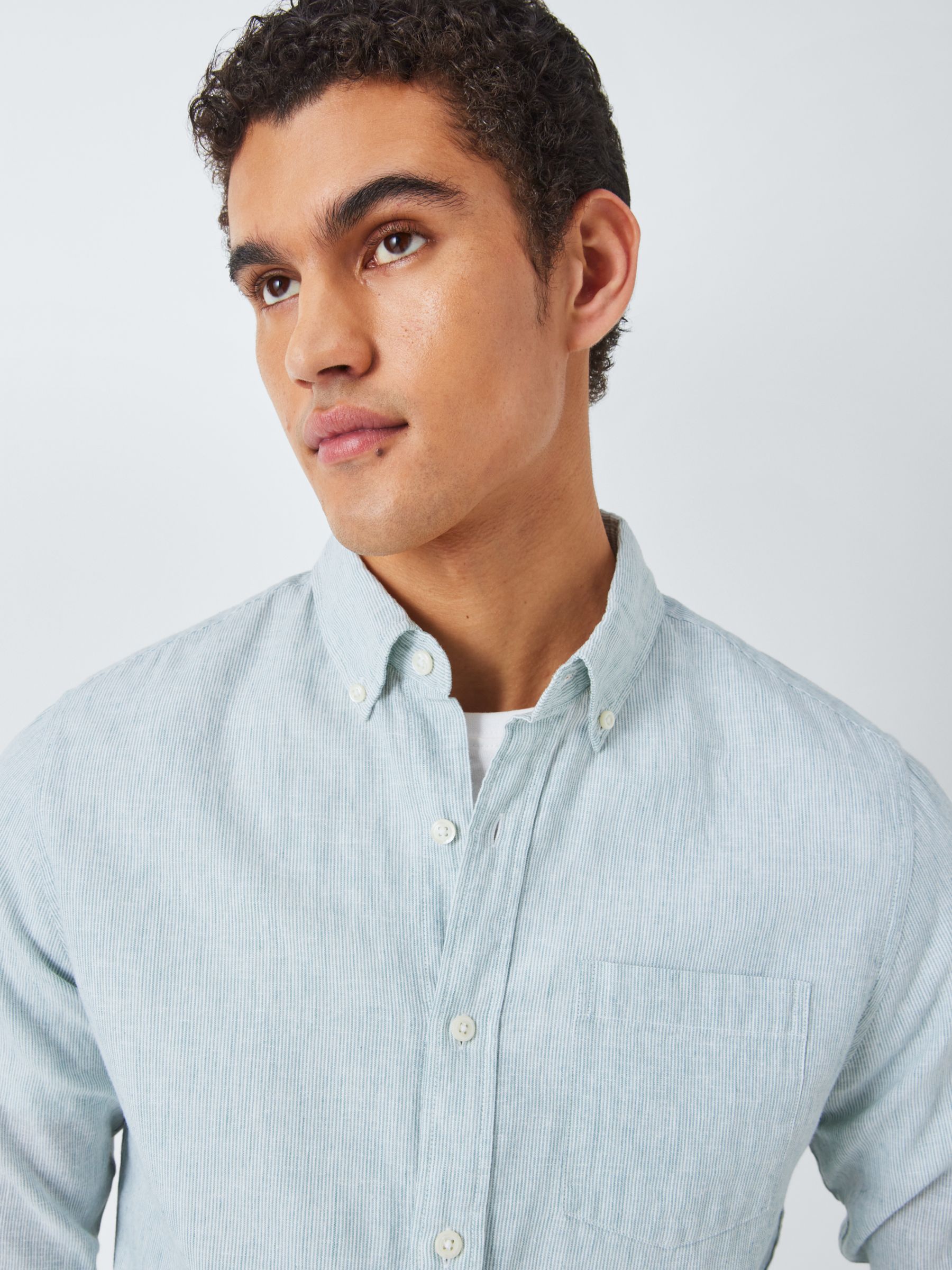 Buy John Lewis Linen Blend Micro Stripe Long Sleeve Shirt Online at johnlewis.com