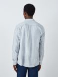 John Lewis Linen Blend Stripe Long Sleeve Shirt, Blue