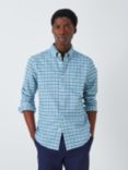 John Lewis Oxford Gingham Long Sleeve Shirt, Blue