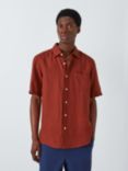 John Lewis Linen Short Sleeve Shirt, Arabian Spice