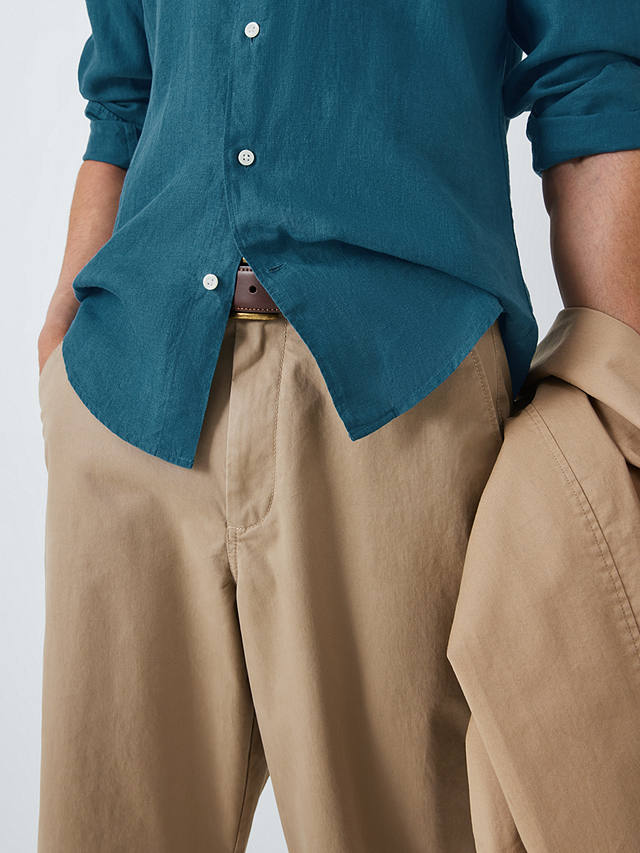 John Lewis Linen Long Sleeve Shirt, Mallard Blue