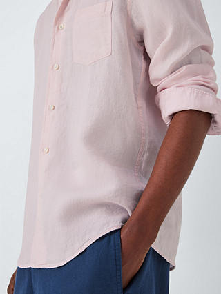 John Lewis Linen Long Sleeve Shirt, Pink