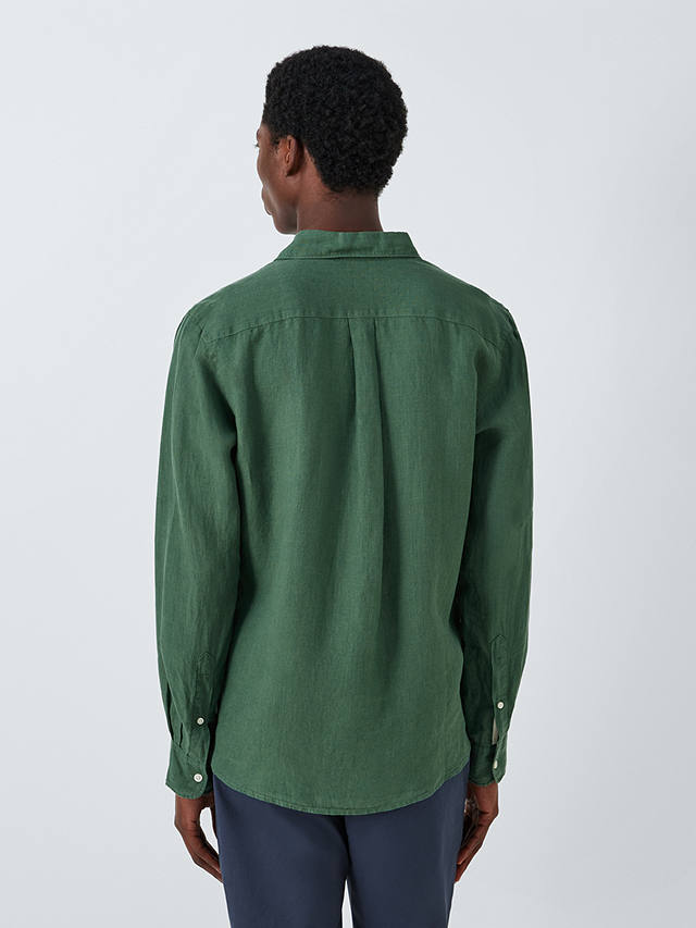 John Lewis Linen Long Sleeve Shirt, New Green