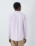 John Lewis Regular Fit Long Sleeve Stripe Shirt, Lilac, Lilac