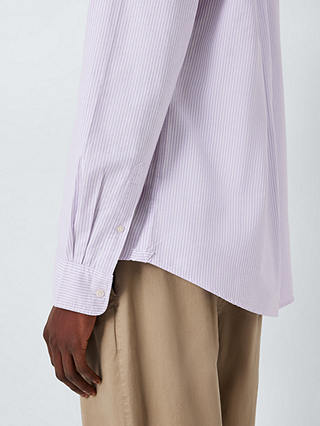 John Lewis Regular Fit Long Sleeve Stripe Shirt, Lilac