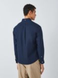 John Lewis Linen Blend Long Sleeve Shirt, Navy