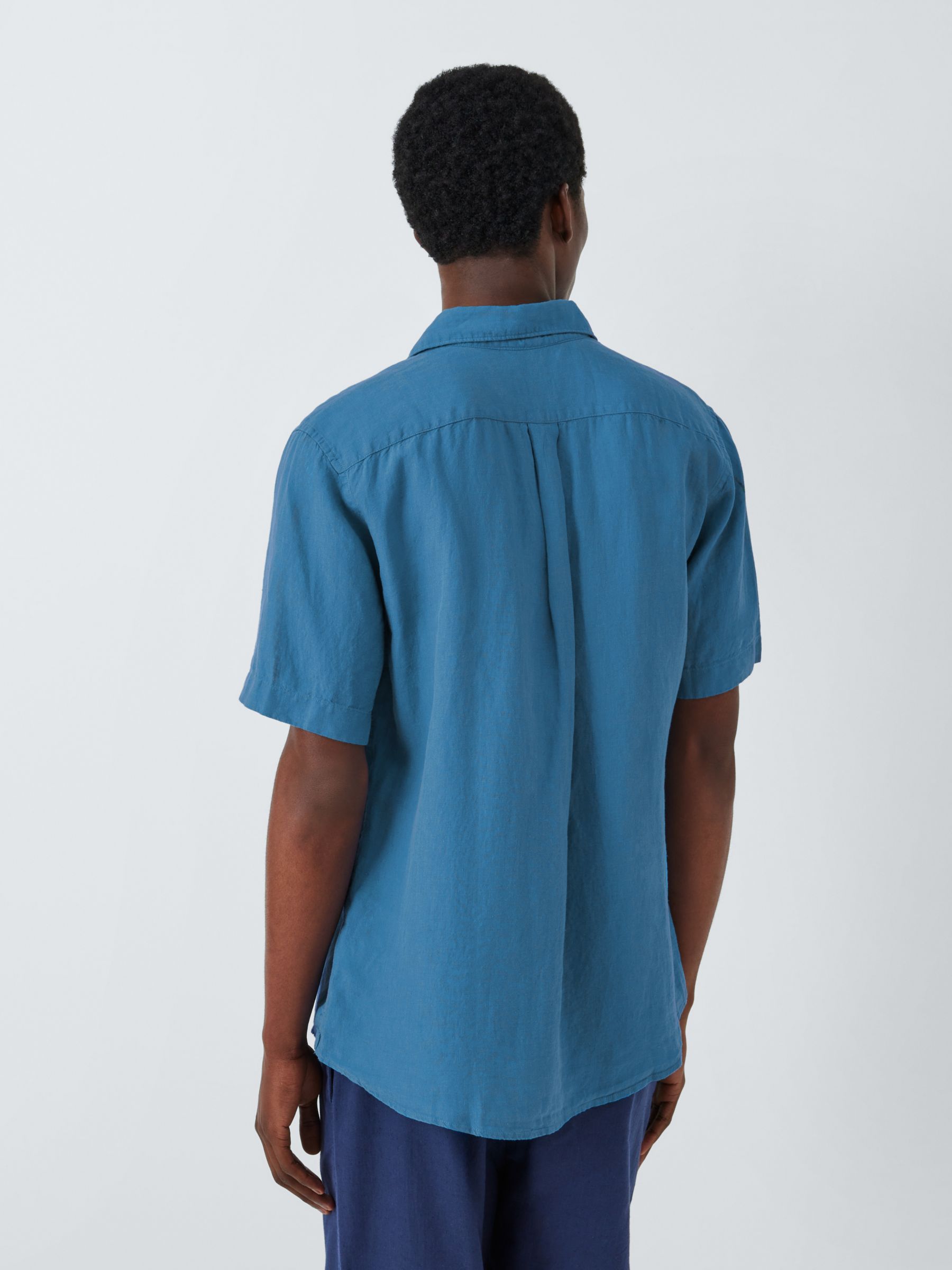 John Lewis Linen Short Sleeve Shirt, Delft, S