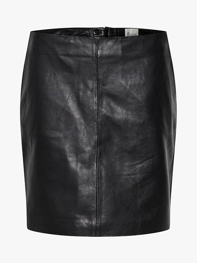 MY ESSENTIAL WARDROBE A Line Leather Skirt, Black
