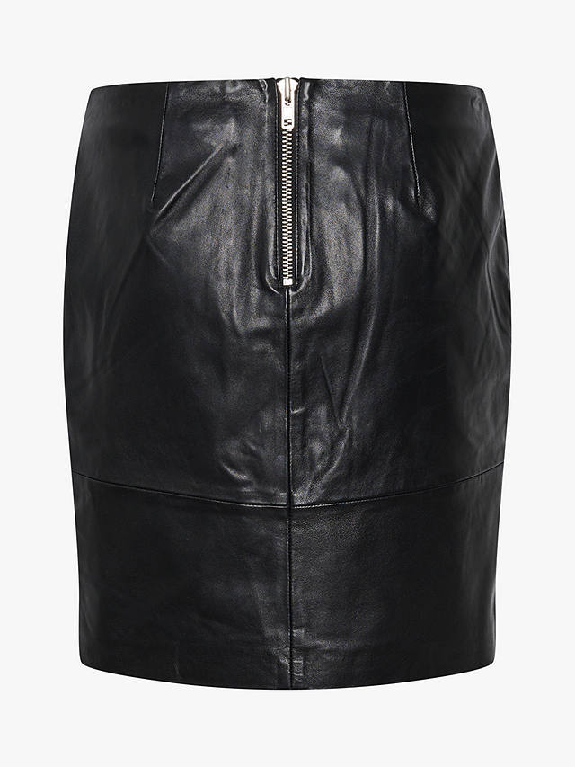 MY ESSENTIAL WARDROBE A Line Leather Skirt, Black