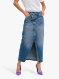 MY ESSENTIAL WARDROBE Louis Crossover Waist Denim Skirt