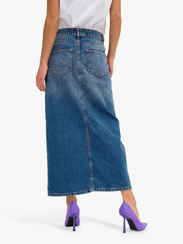 MY ESSENTIAL WARDROBE Louis Crossover Waist Denim Skirt, Medium Blue Retro